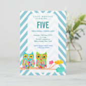 Girls Birthday Party Chevron Rainbow nodigt uit Kaart (Staand voorkant)