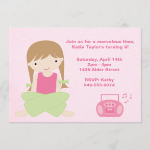 Girls Birthday Party Invitation Kaart