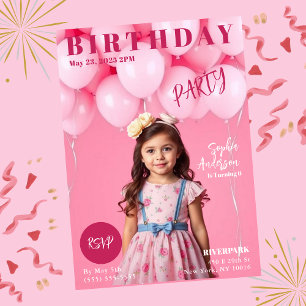 Girls Birthday Party Magazine Hoesje Kaart