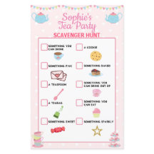 Girls Birthday Tea Party Scavenger Hunt