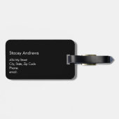 "Girls Bite Back" Grappig Eenvoudig Zwart + Wit Bagagelabel (Achterkant horizontaal)