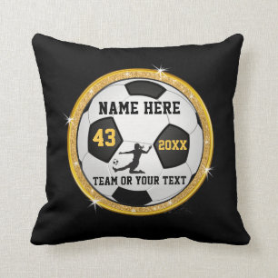 Girls Black Gold Senior Night Gifts for Soccer Kussen
