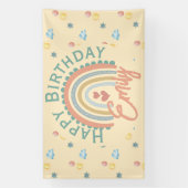 Girl's Boho Rainbow Dreams Bord Geel Spandoek (Verticaal)