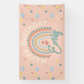 Girl's Boho Rainbow Dreams Lichtkoraal Spandoek (Verticaal)