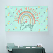 Girl's Boho Rainbow Dreams Mint groen Spandoek (Beurs)