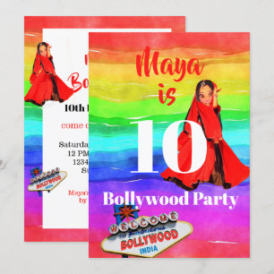 Girls Bollywood Colorful Fun 10th Birthday Kaart