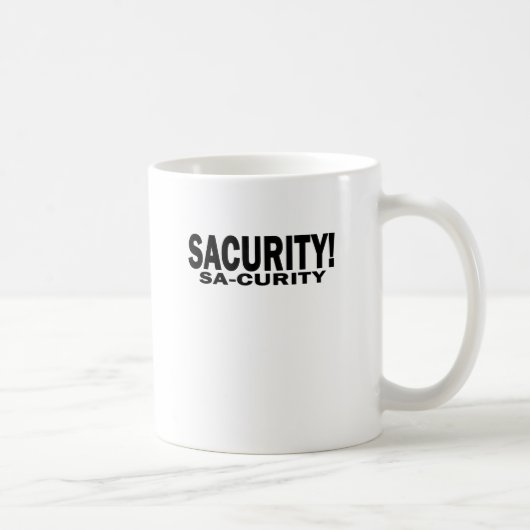 GIRLS Bon Qui Qui Security Sacurity! T-shirt White Koffiemok (Rechts)
