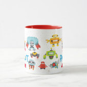 Girls BOYS Love ROBOTS RED Named Funny Cartoon Mok (Midden)