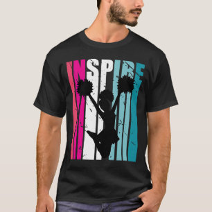 Girls Cheerlead Inspire Coach Cheerleader Retro T-shirt