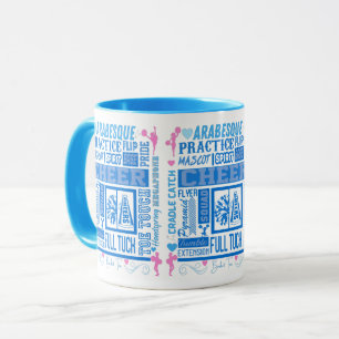 Girls Cheerlead Typography in Blue and Pink Mok