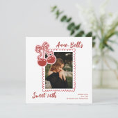 Girls Cherry Sweet 16th Birthday Invitation (Debout devant)