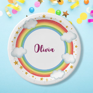 Girls' Circle Rainbow Name Lijst Papieren Bordje