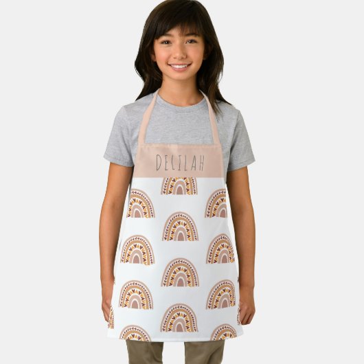 Girls Cute Boho Rainbow Pattern Personalized Schort (Insitu)