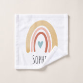 Girls Cute Boho Waterverf Rainbow Pattern Kinder Bad Handdoek (Wasdoekje)