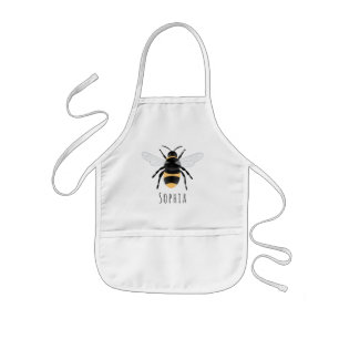 Girls Cute Bumblebee Bee met naam Kinder Schort