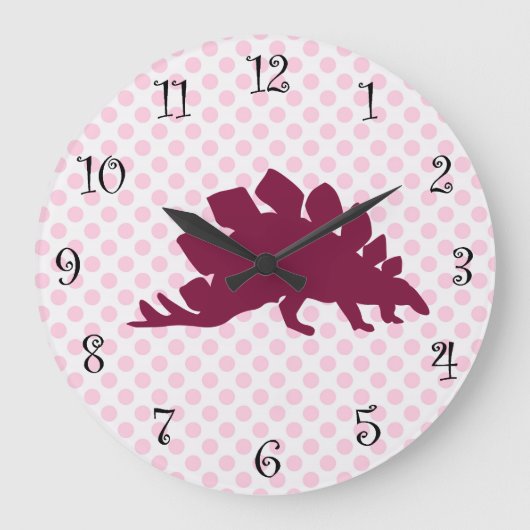 Girls Cute Dinosaur Clocks Grote Klok (Voorkant)
