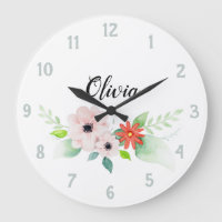 Girls Cute Floral Waterverf Flowers en Name Kinder