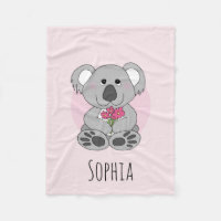 Girls Cute Koala Beer Flowers en Name Kinder