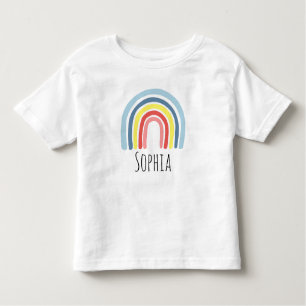 Girls Cute Modern Magical Rainbow Cartoon & Name Kinder Shirts
