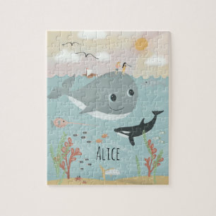 Girls Cute Ocean Orca en Whale Kinder Legpuzzel