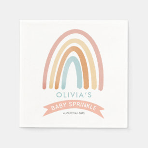Girls Cute Pink Boho Rainbow Baby Sprinkle Servet