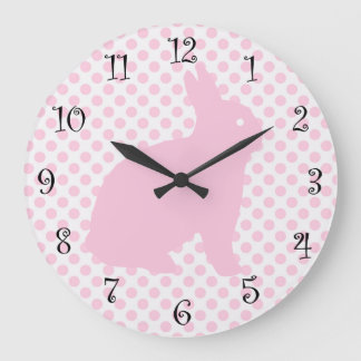 Girls Cute Pink Rabbit Clocks Grote Klok