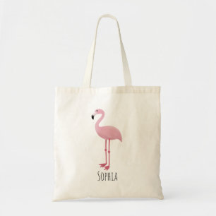 Girls Cute Pink Tropical Flamingo Kinder Tote Bag