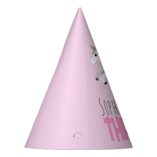 Girls Cute Pink Unicorn Kids Birthday Feesthoedjes (Links)