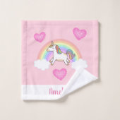 Girls Cute Pink Unicorn Pattern Kinder Bad Handdoek (Wasdoekje)