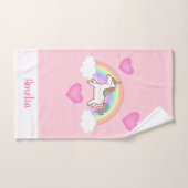 Girls Cute Pink Unicorn Pattern Kinder Bad Handdoek (Handdoek)