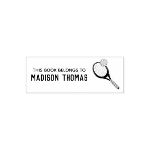 Girls Cute Sports Tennis Kinder School Bookplate Zelfinktende Stempel