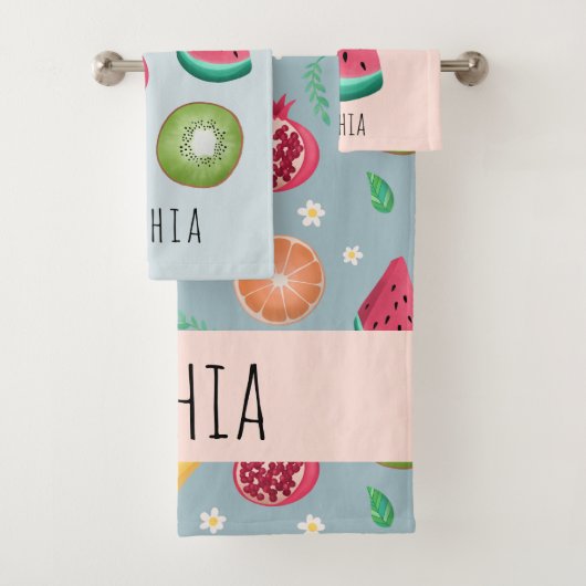 Girls Cute Tropical Summer Fruit Pattern Kinderen Bad Handdoek (Insitu)