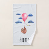Girls Cute Waterverf Sloth Animal en Name Kinder Bad Handdoek (Handdoek)