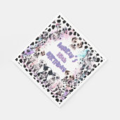 Girl's Dalmatian Puppy Pastel Purple Birthday Servet (Hoek)