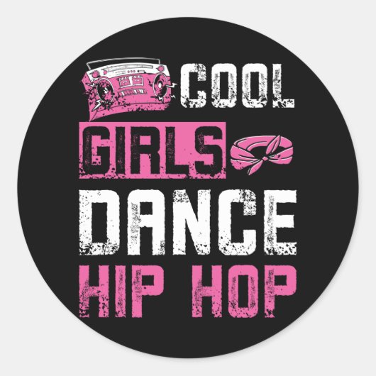 Girls Dance Hip Hop Ronde Sticker (Voorkant)