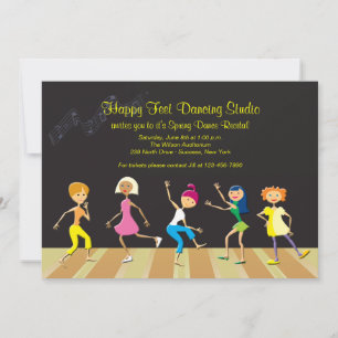 Girls Dancing Overweging Invitation Kaart