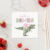 Girl's Dino-Four Party Papieren servetten (Insitu)