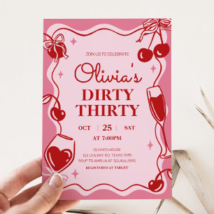 Girls Dirty Thirty Birthday Uitnodiging