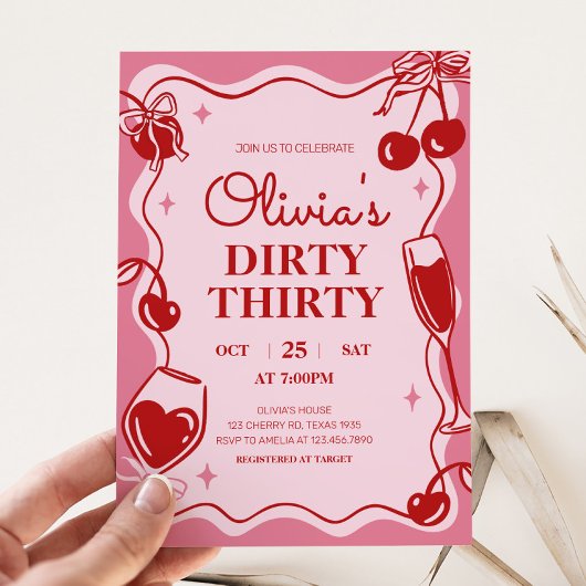 Girls Dirty Trente Anniversaire Invitation
