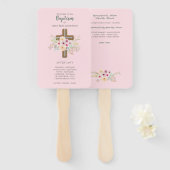 GIRLS Doopprogramma Fan - met sjabloonvelden Handwaaier (Voorkant en achterkant)