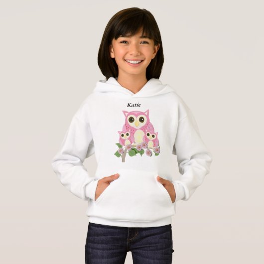 Girls editable pink Owls (Devant entier)