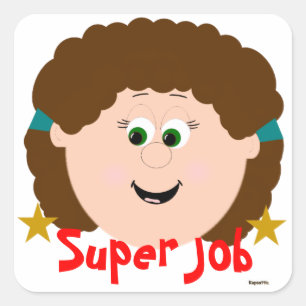 Girls Face Super Job Sticker