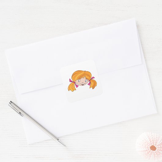 Girls Face Vierkante Sticker