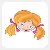 Girls Face Vierkante Sticker (Voorkant)