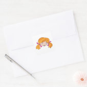 Girls Face Vierkante Sticker (Envelop)