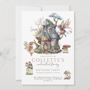 Girl's Fairy Birthday Party Kaart
