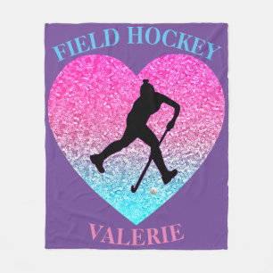 Girls Field Hockey Fleece Blanket