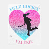 Girls Field Hockey Fleece Blanket (Voorkant)