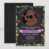 Girls Fun Baby shower Invitation Aankondiging (Voorkant / Achterkant)