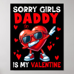 Girls Funny Joke Daddy is mijn Valentijn Dabbing H Poster